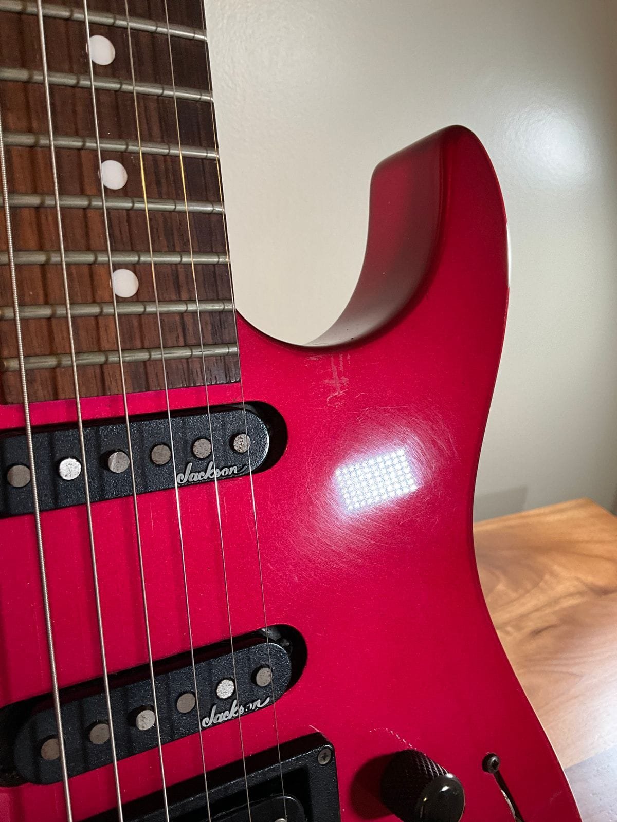 Charvel 375 Deluxe with Rosewood Fretboard 1989 - 1991 - Magenta - Image 3