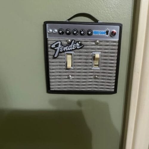 Fender silverface champ amp-inspired wall switch plate Bbguitar 2025